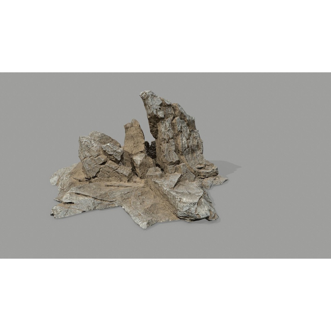 Desert Rocks 3D Model – Low Poly Game Asset, FBX, OBJ, Blender - View 21