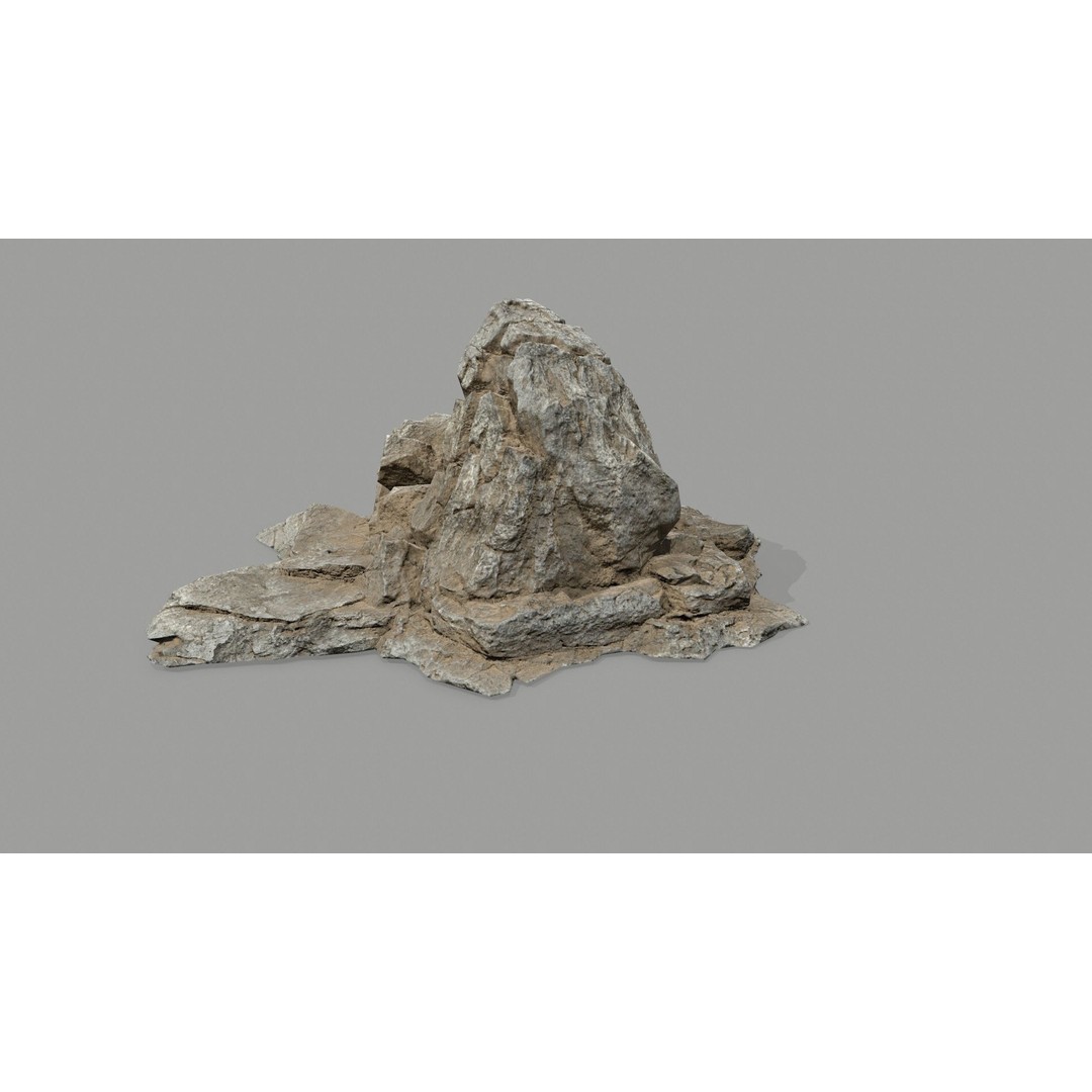 Desert Rocks 3D Model – Low Poly Game Asset, FBX, OBJ, Blender - View 22