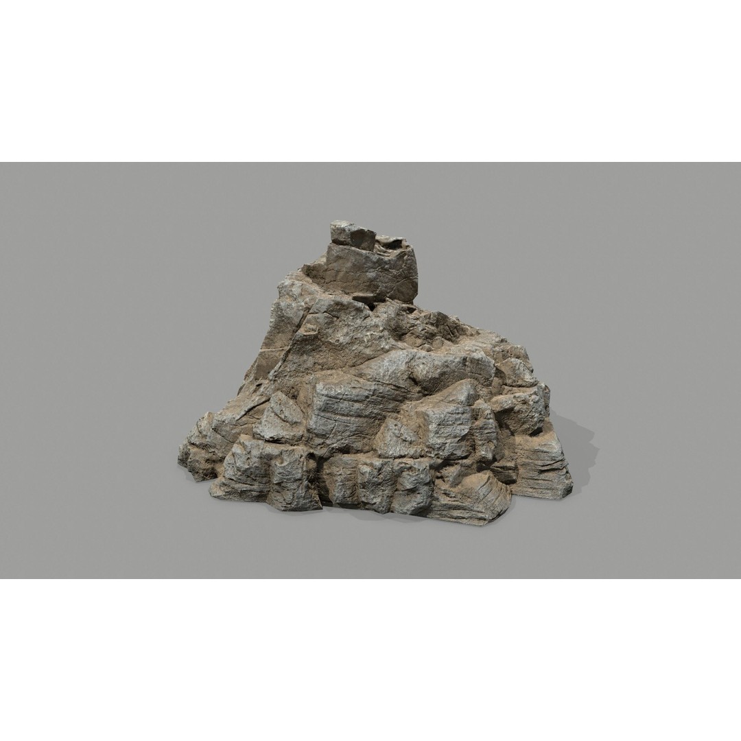 Desert Rocks 3D Model – Low Poly Game Asset, FBX, OBJ, Blender - View 3