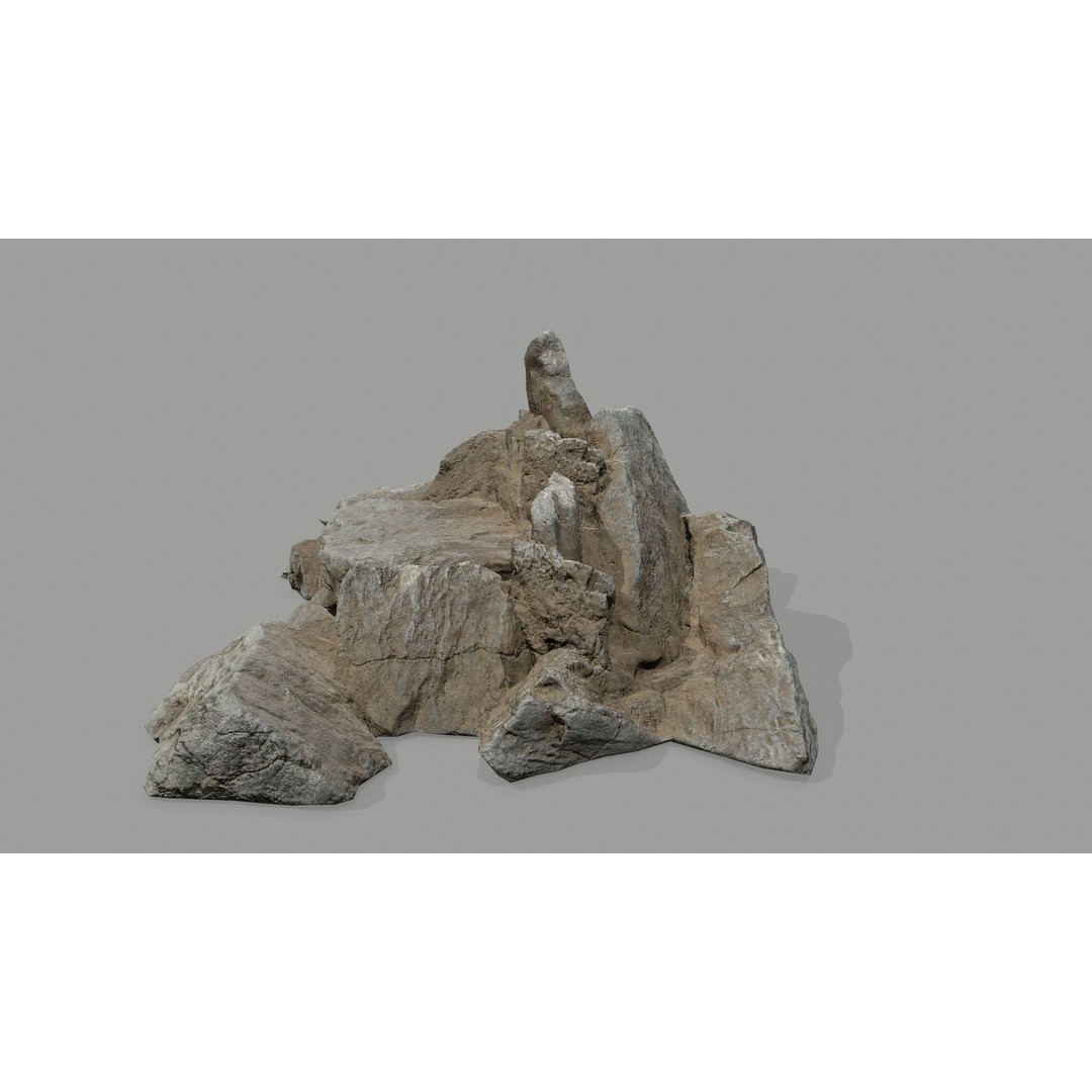 Desert Rocks 3D Model – Low Poly Game Asset, FBX, OBJ, Blender - View 30