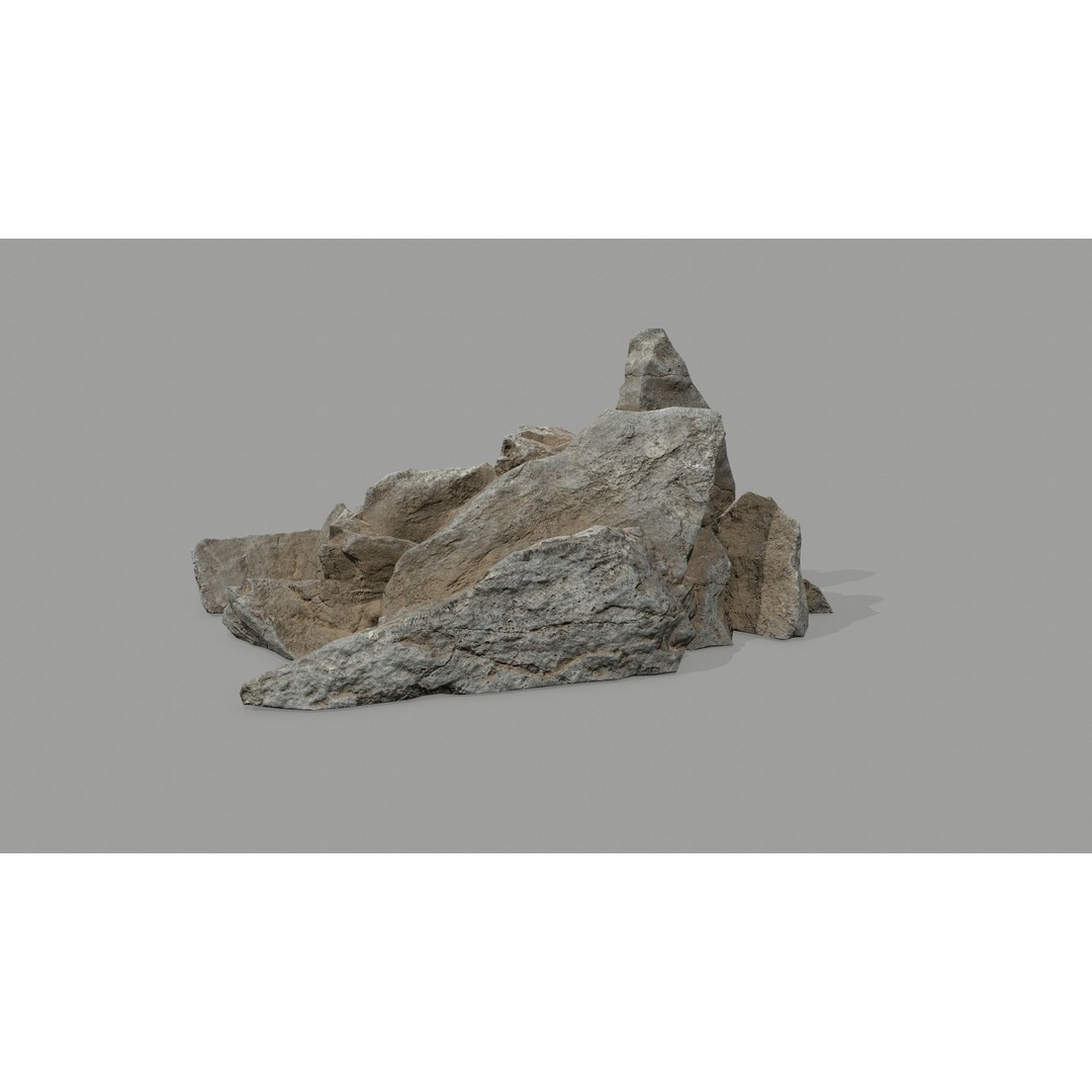 Desert Rocks 3D Model – Low Poly Game Asset, FBX, OBJ, Blender - View 31