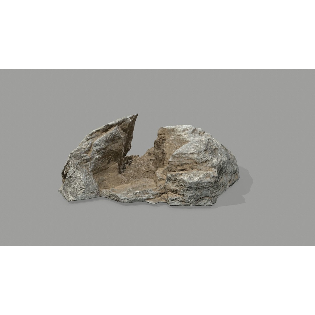 Desert Rocks 3D Model – Low Poly Game Asset, FBX, OBJ, Blender - View 33