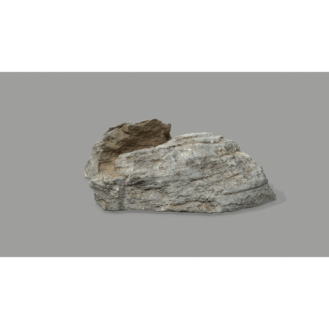 Desert Rocks 3D Model – Low Poly Game Asset, FBX, OBJ, Blender - View 34