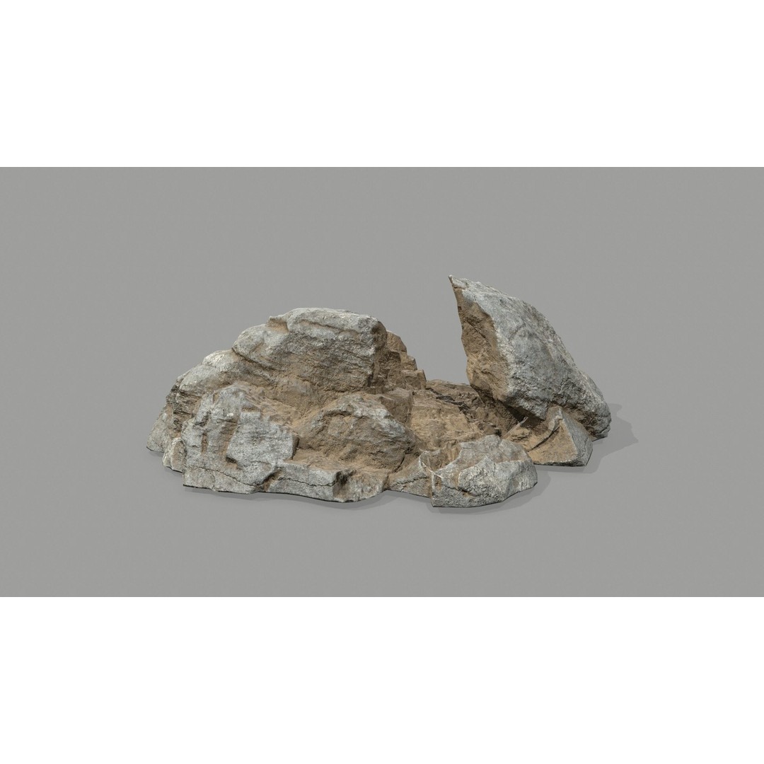 Desert Rocks 3D Model – Low Poly Game Asset, FBX, OBJ, Blender - View 35