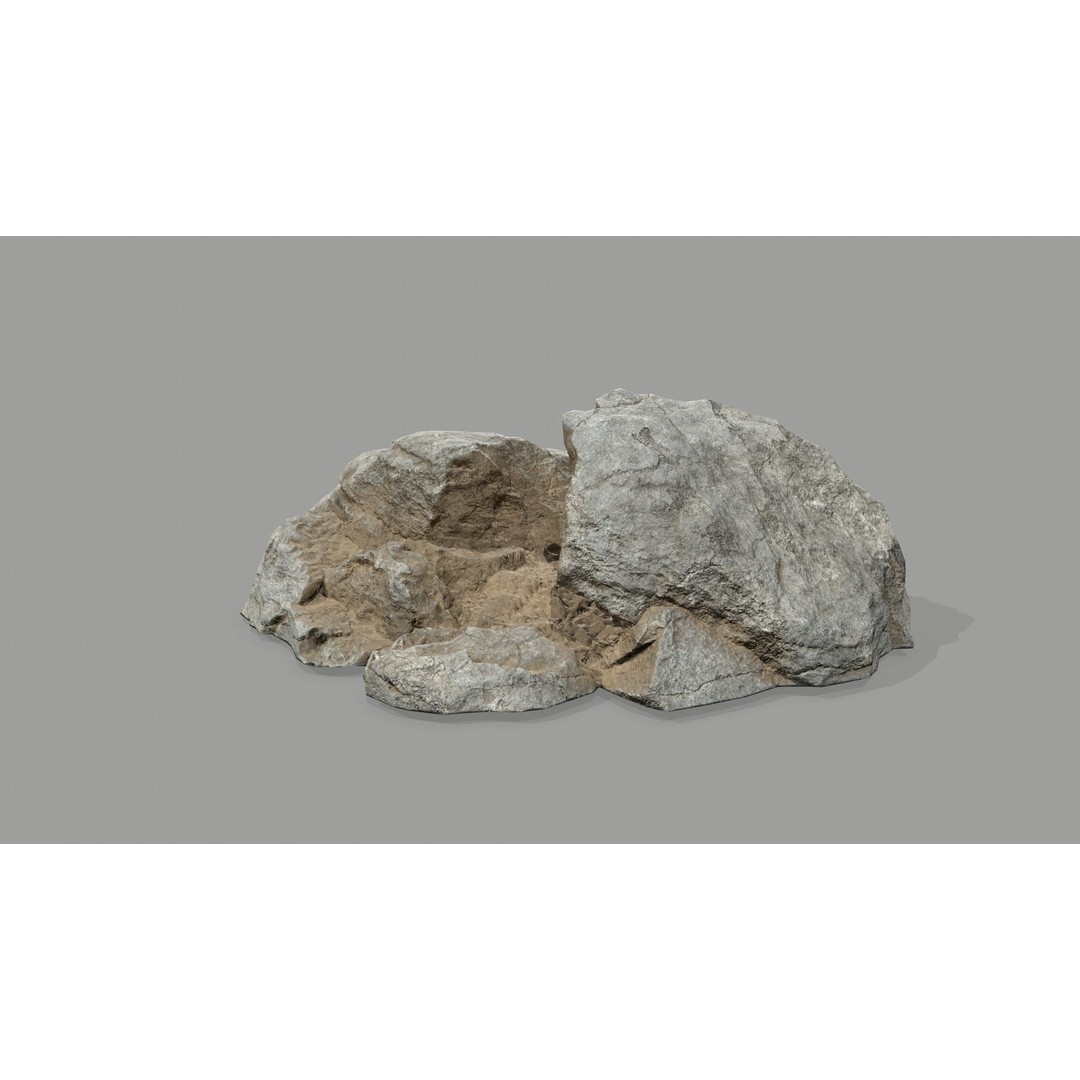 Desert Rocks 3D Model – Low Poly Game Asset, FBX, OBJ, Blender - View 36