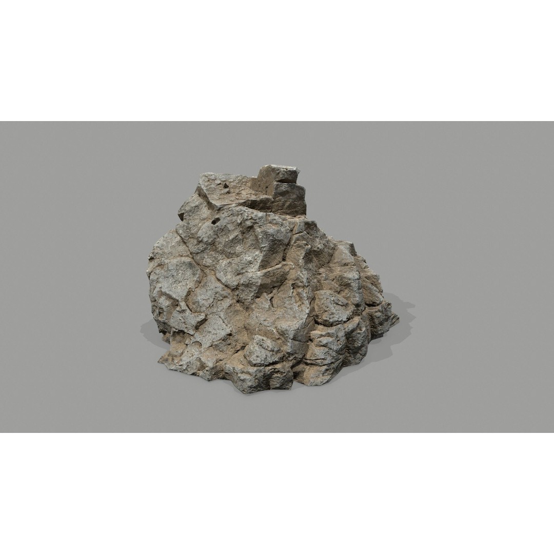 Desert Rocks 3D Model – Low Poly Game Asset, FBX, OBJ, Blender - View 4
