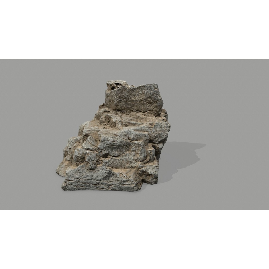 Desert Rocks 3D Model – Low Poly Game Asset, FBX, OBJ, Blender - View 6