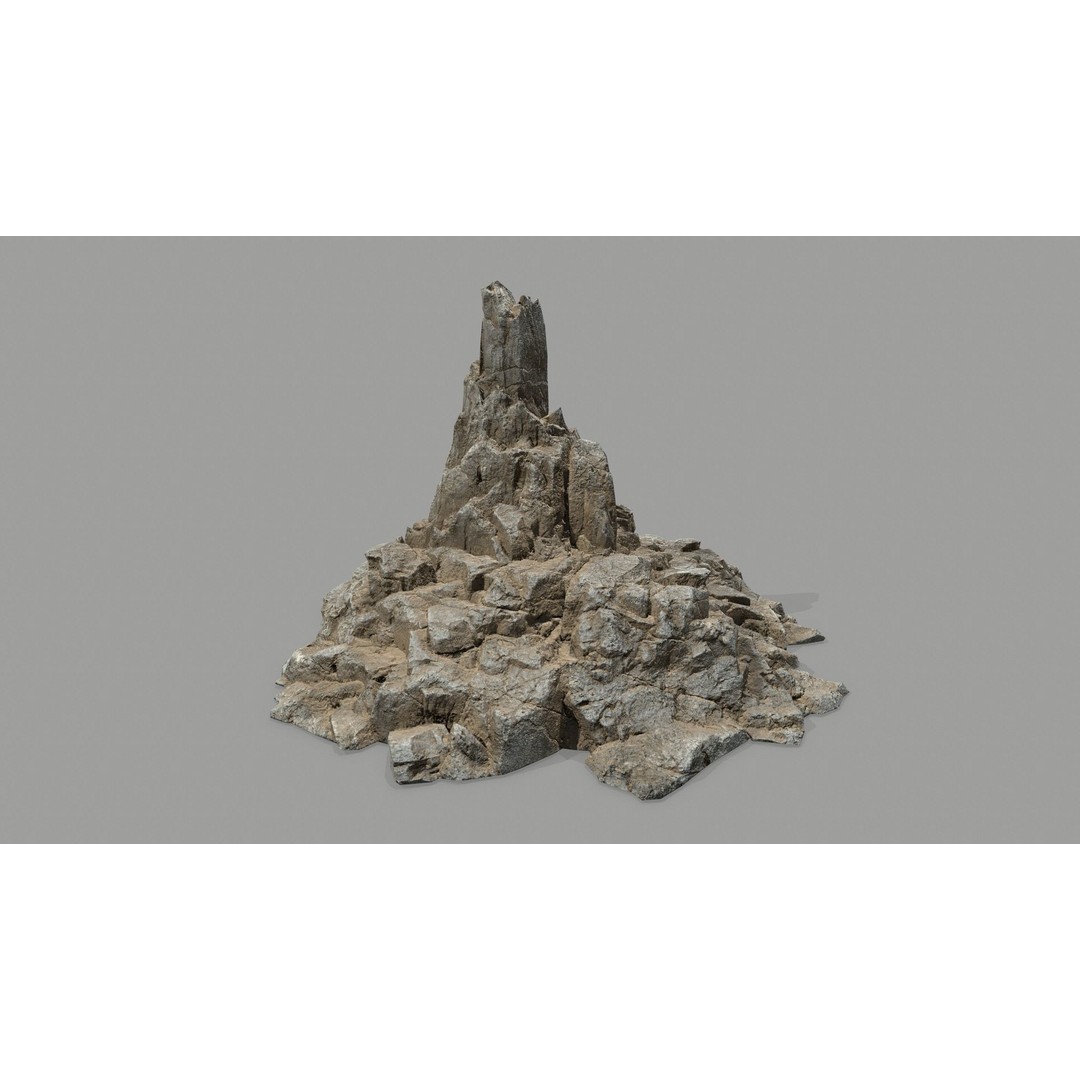 Desert Rocks 3D Model – Low Poly Game Asset, FBX, OBJ, Blender - View 7