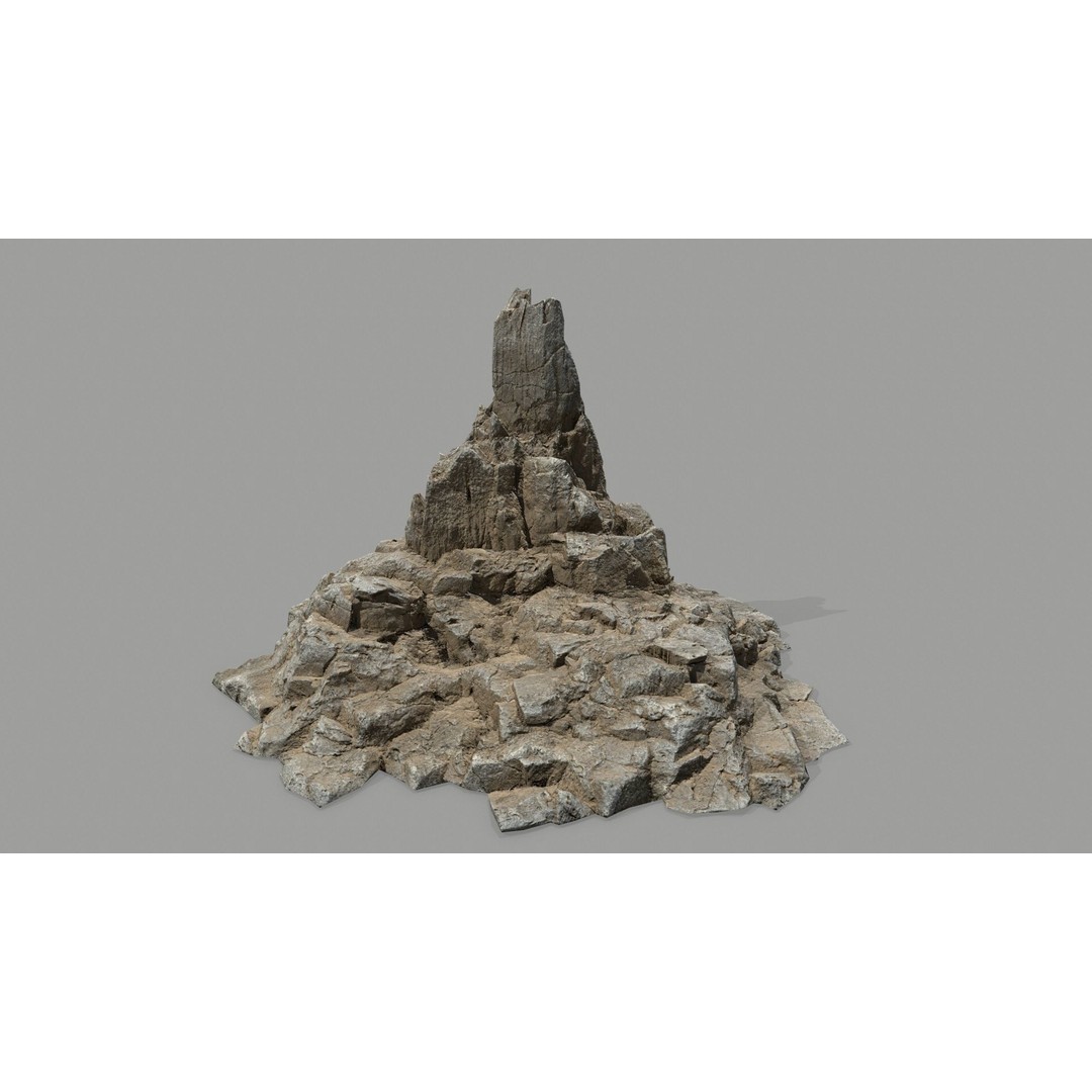 Desert Rocks 3D Model – Low Poly Game Asset, FBX, OBJ, Blender - View 8