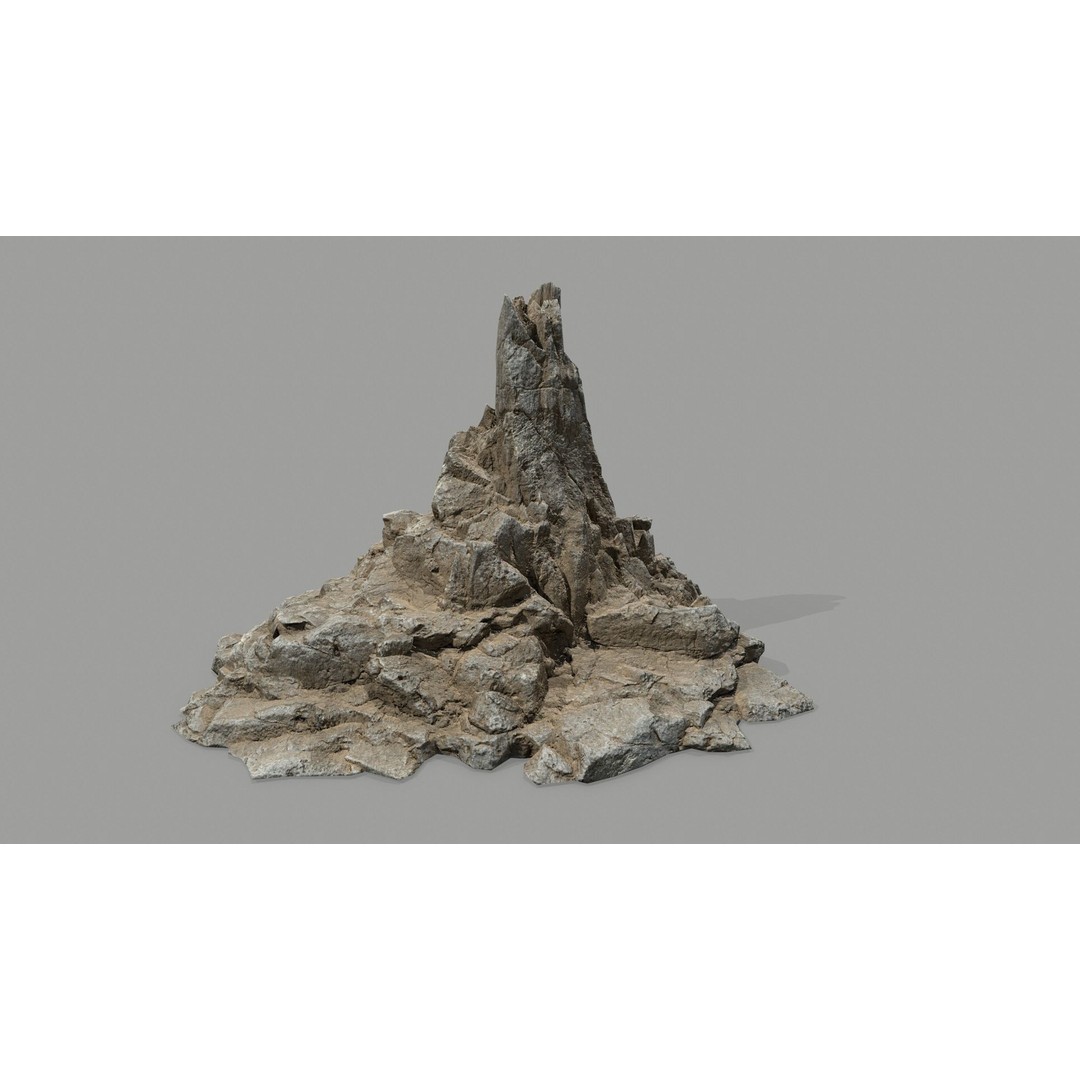 Desert Rocks 3D Model – Low Poly Game Asset, FBX, OBJ, Blender - View 9