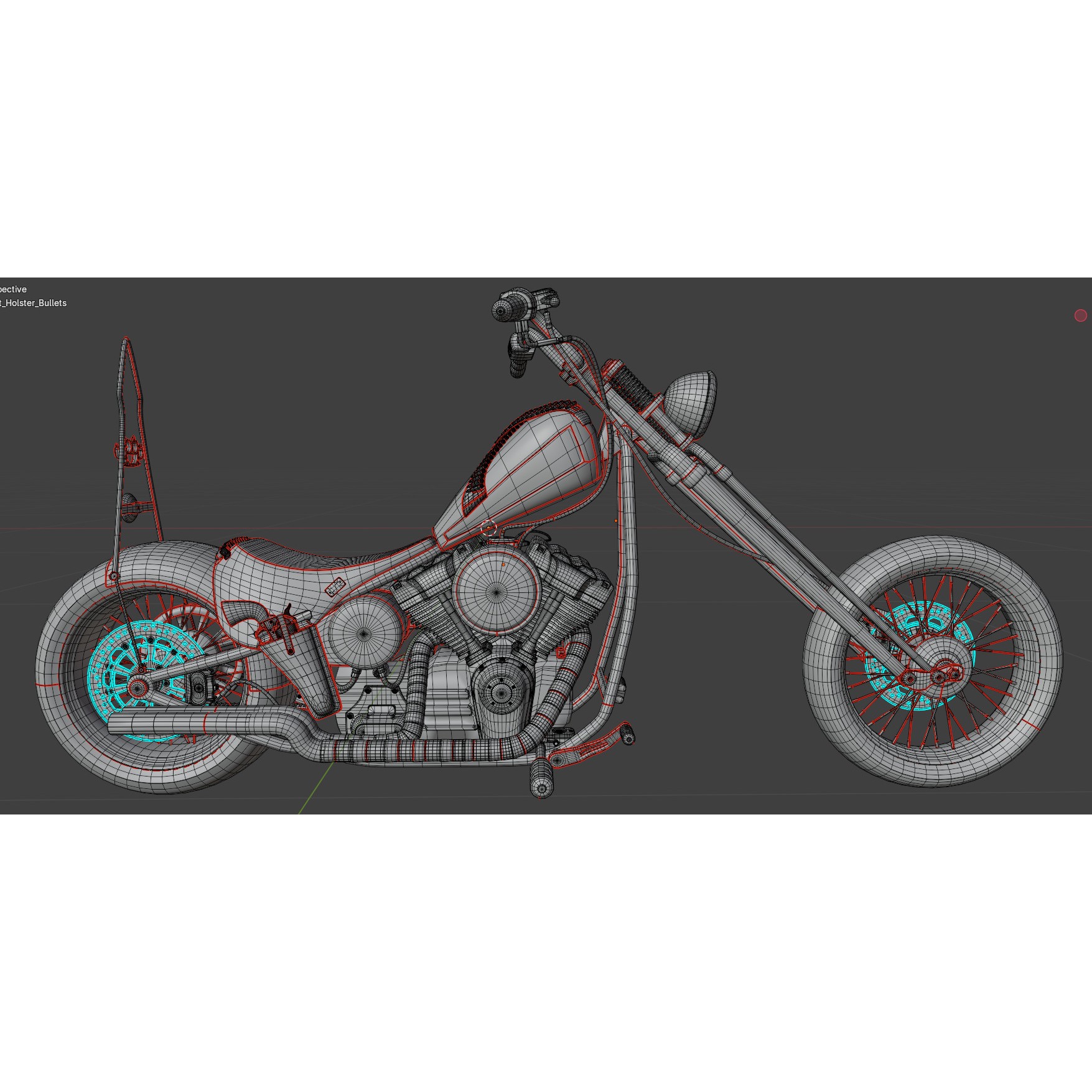 Custom Chopper Motorcycle - Game-Ready 3D Model