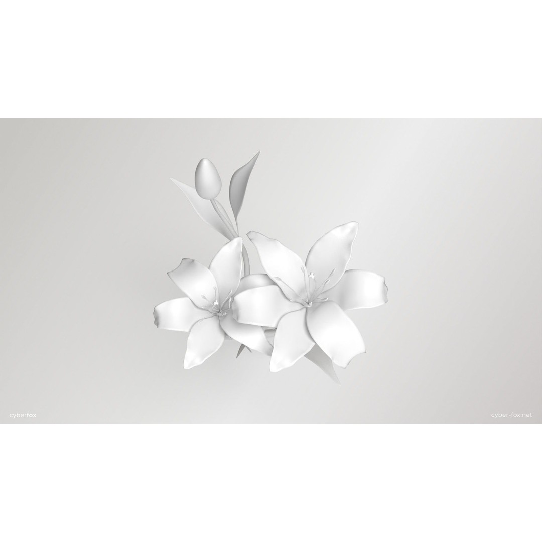Yellow Lilies 3D Model – Low Poly Game Asset, FBX, OBJ, PBR Textures - View 11