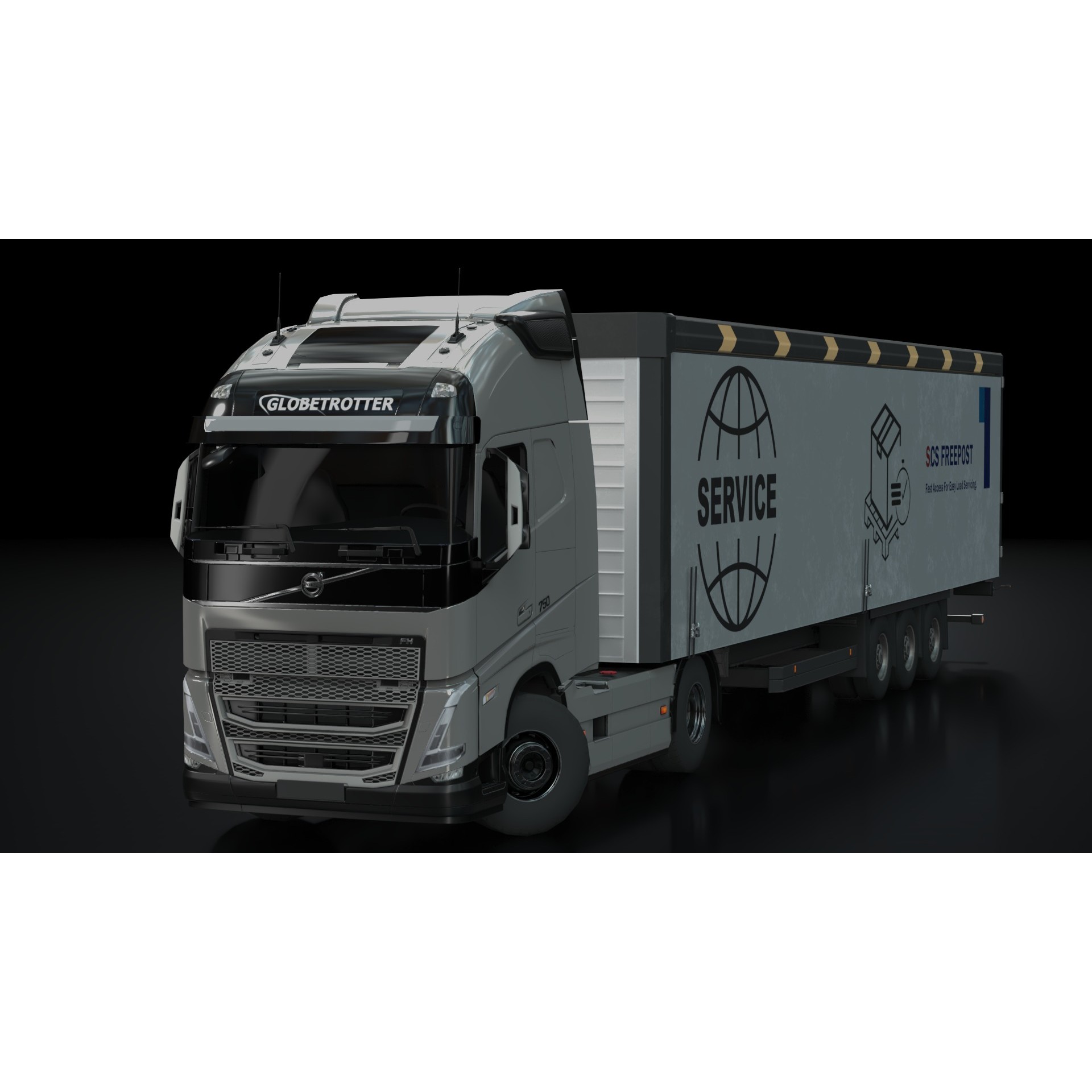 Volvo FH16 Trailer Collection - Low-Poly Game-Ready 3D Model - View 15