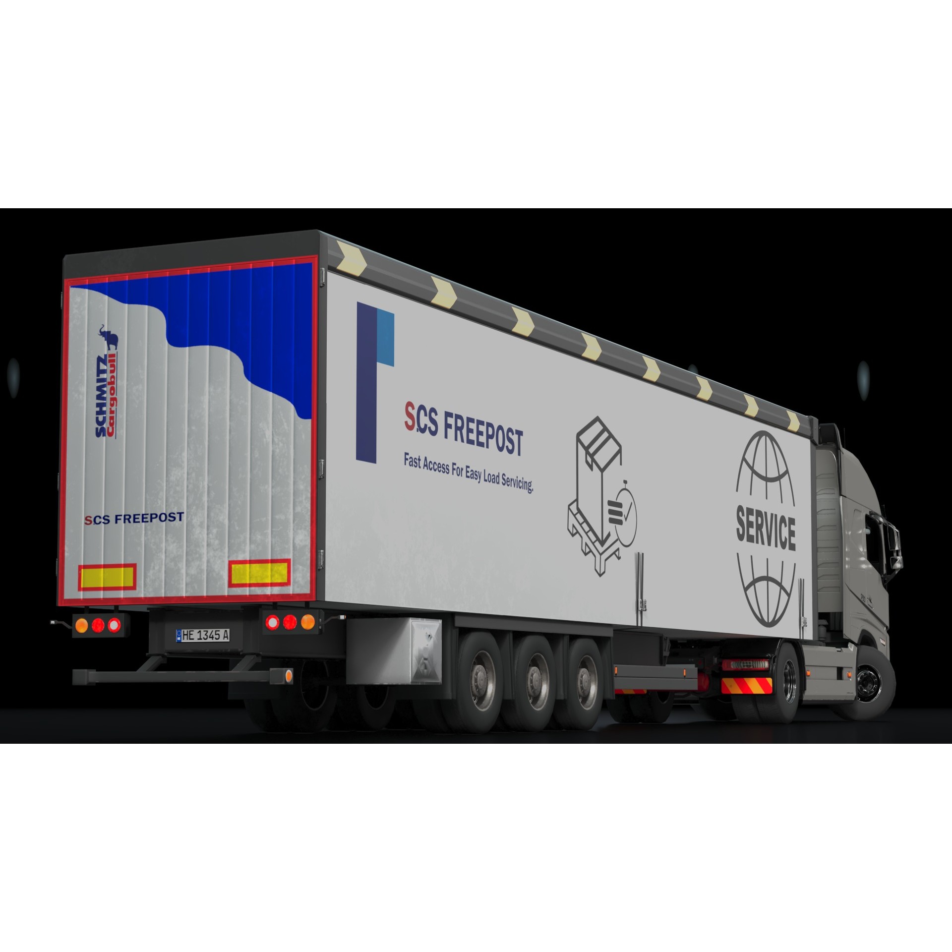 Volvo FH16 Trailer Collection - Low-Poly Game-Ready 3D Model - View 30
