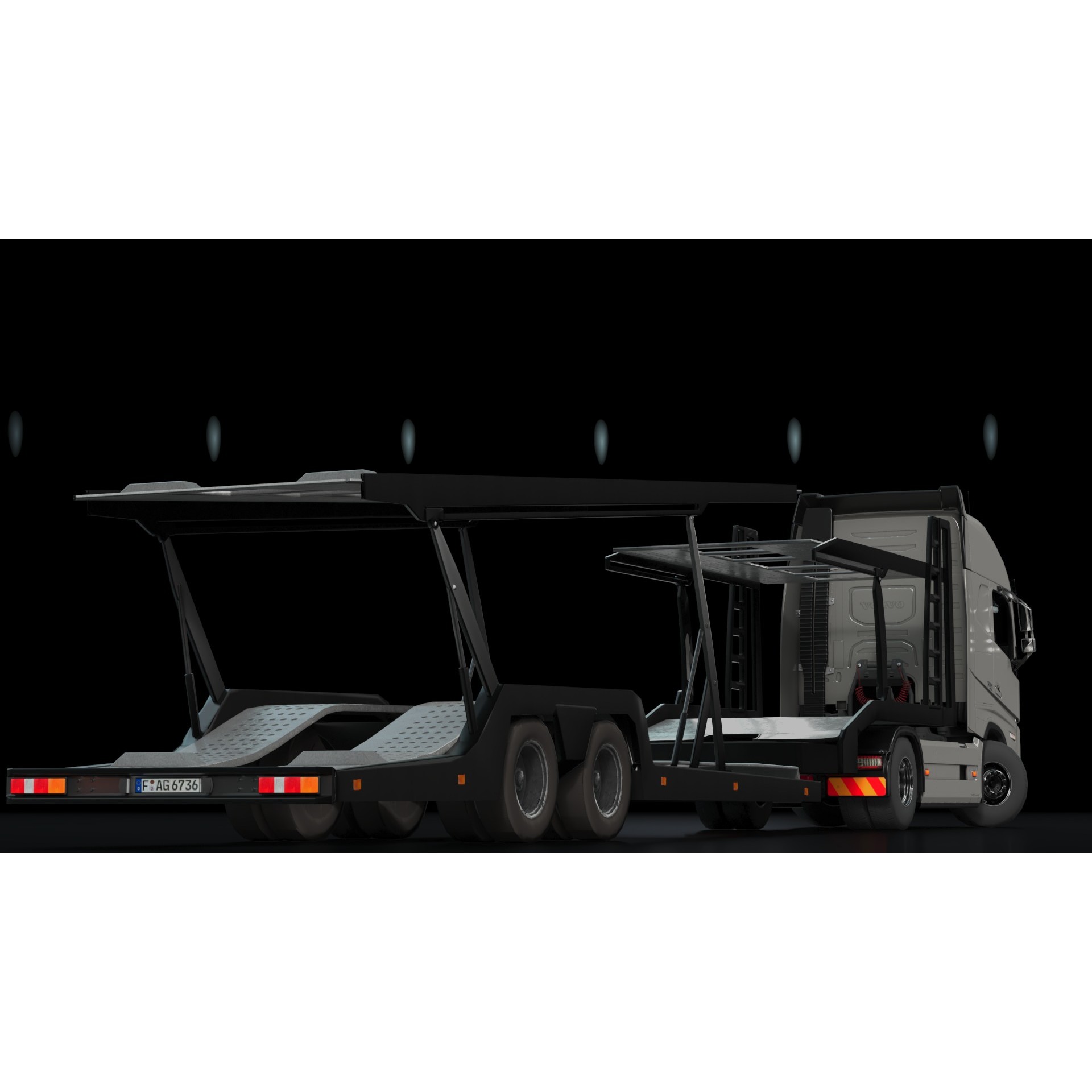 Volvo FH16 Trailer Collection - Low-Poly Game-Ready 3D Model - View 32