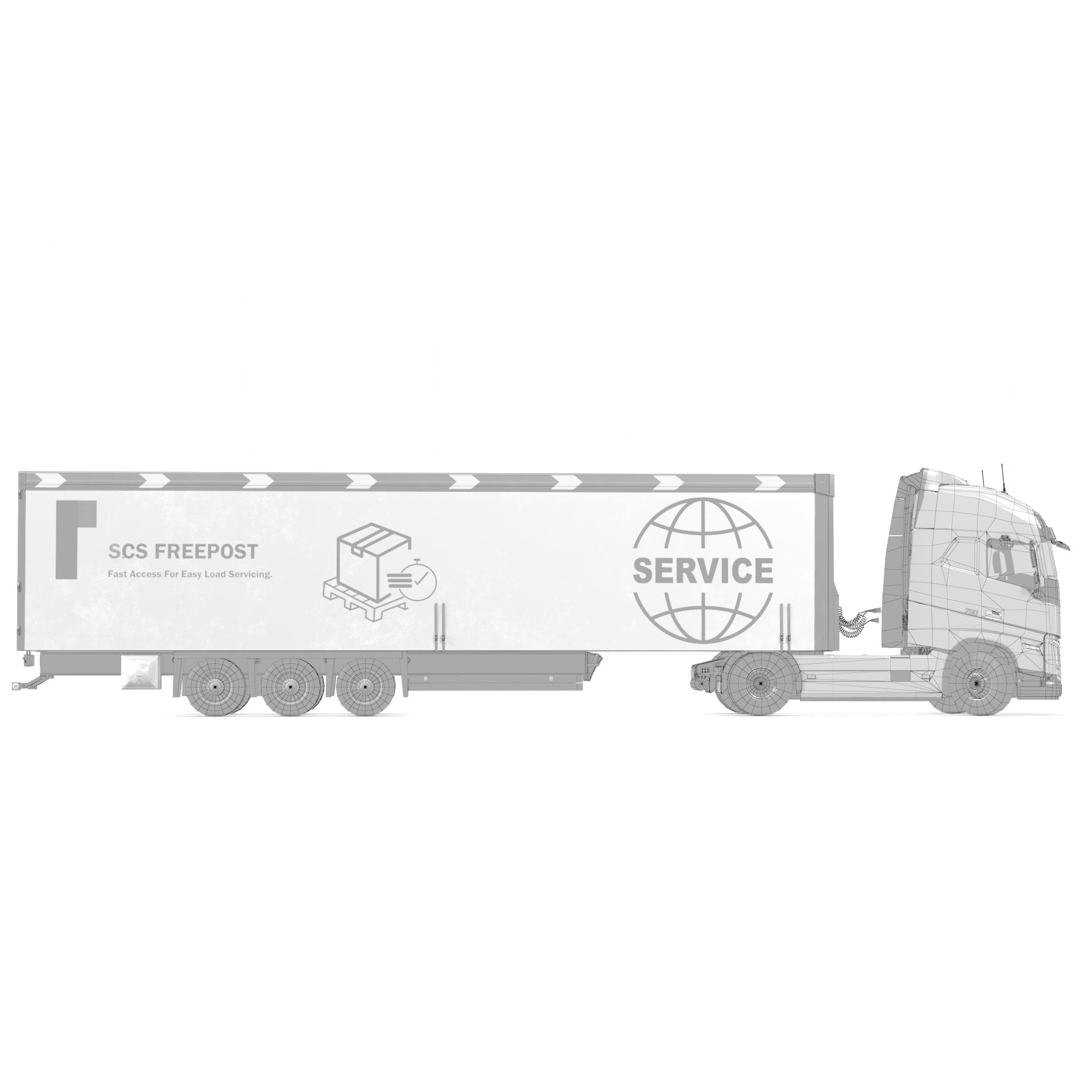 Volvo FH16 Trailer Collection - Low-Poly Game-Ready 3D Model - View 55