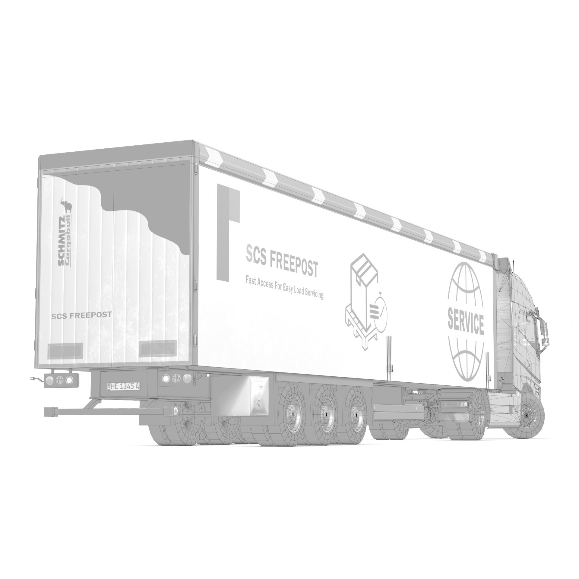 Volvo FH16 Trailer Collection - Low-Poly Game-Ready 3D Model - View 60