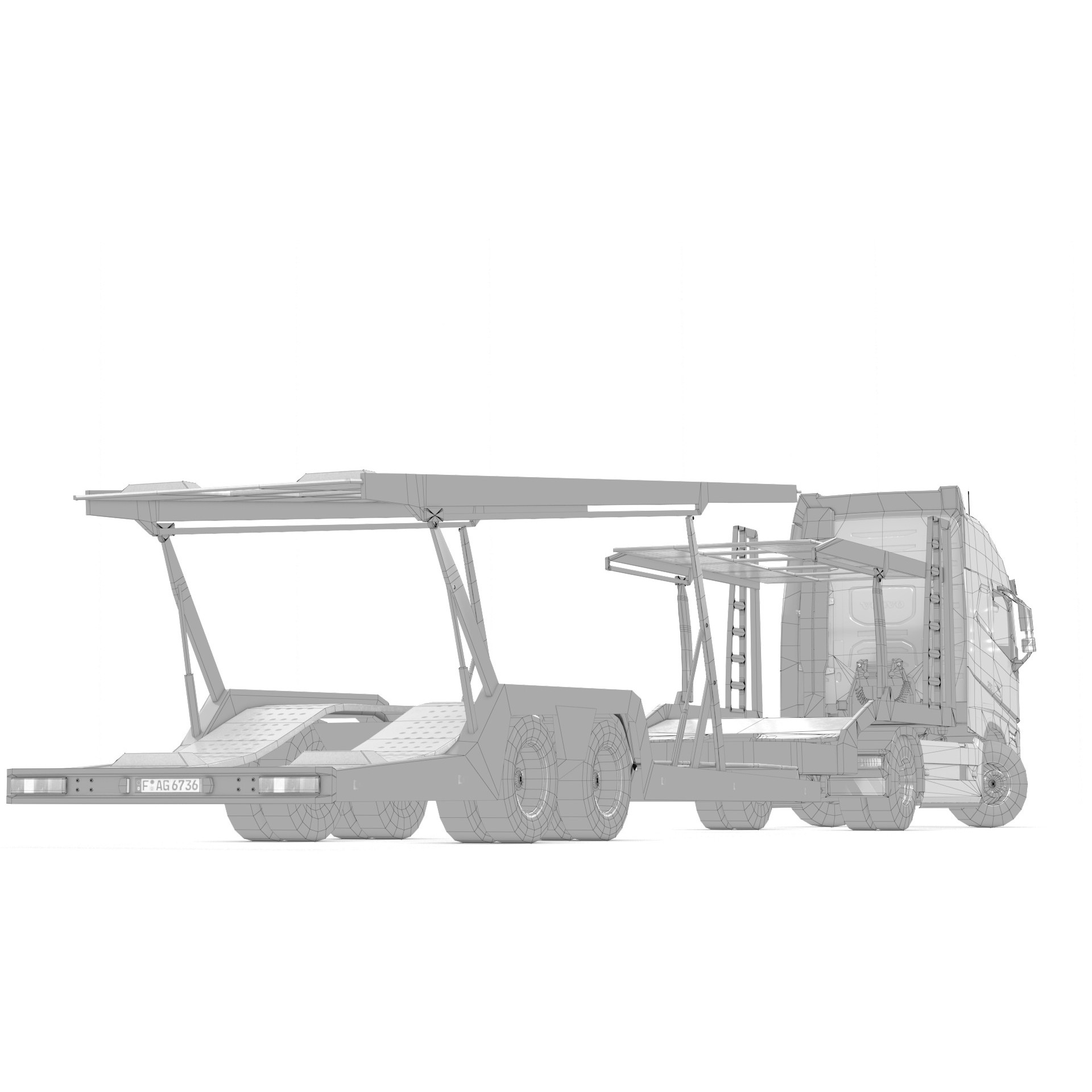 Volvo FH16 Trailer Collection - Low-Poly Game-Ready 3D Model - View 62