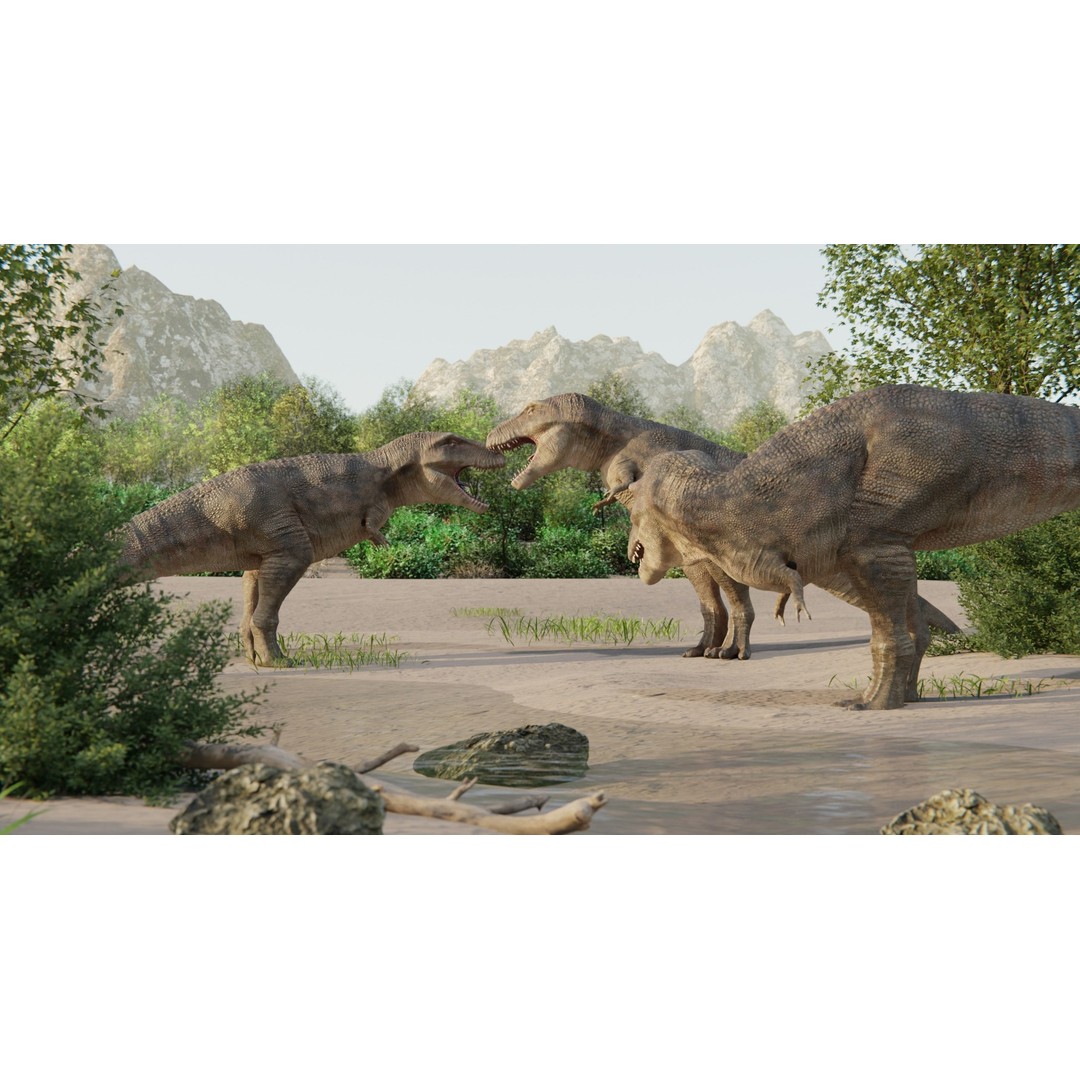 Tyrannosaurus Rex 3D Model – Low Poly Rigged Dinosaur, FBX