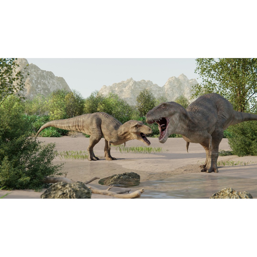 Tyrannosaurus Rex 3D Model – Low Poly Rigged Dinosaur, FBX - View 3