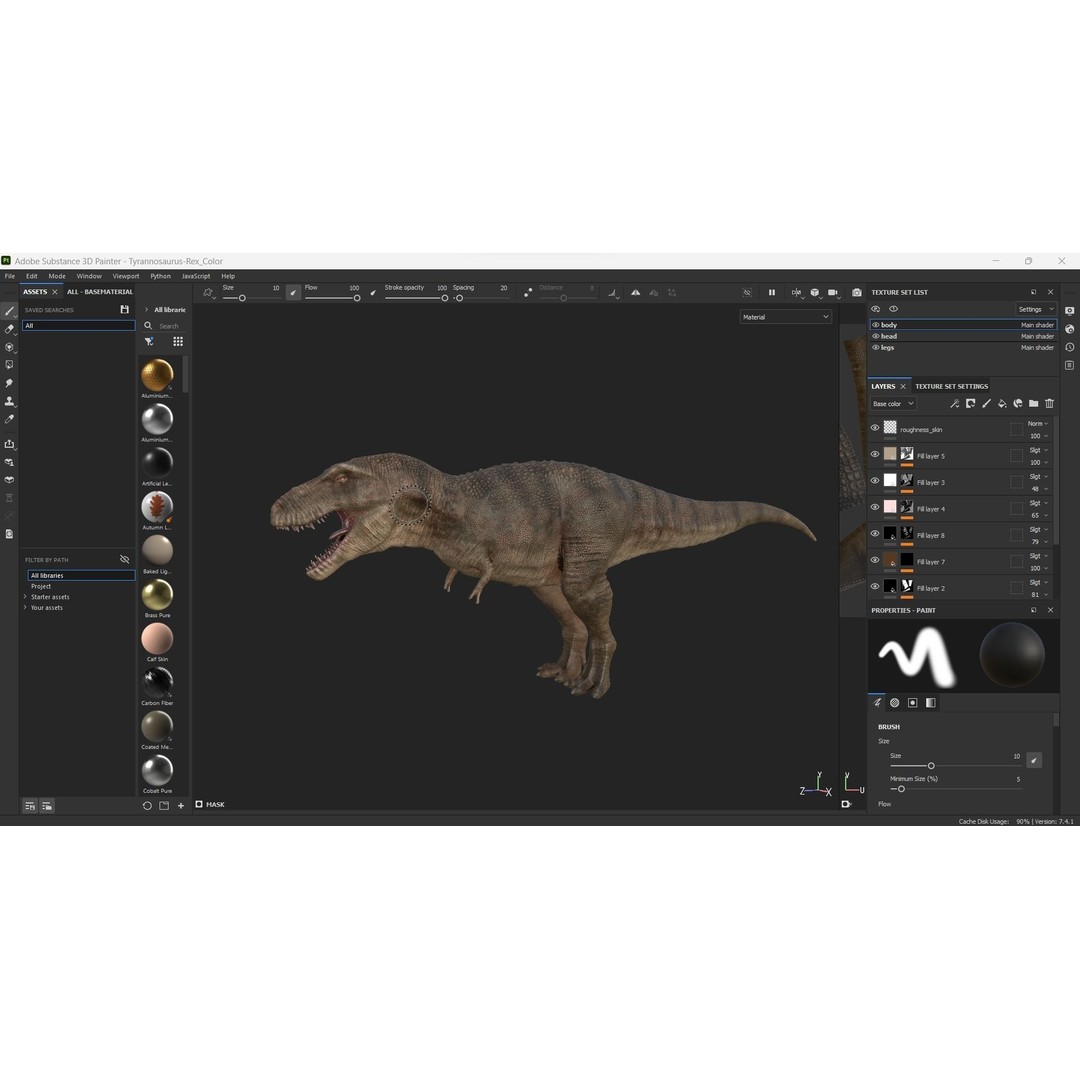 Tyrannosaurus Rex 3D Model – Low Poly Rigged Dinosaur, FBX - View 32