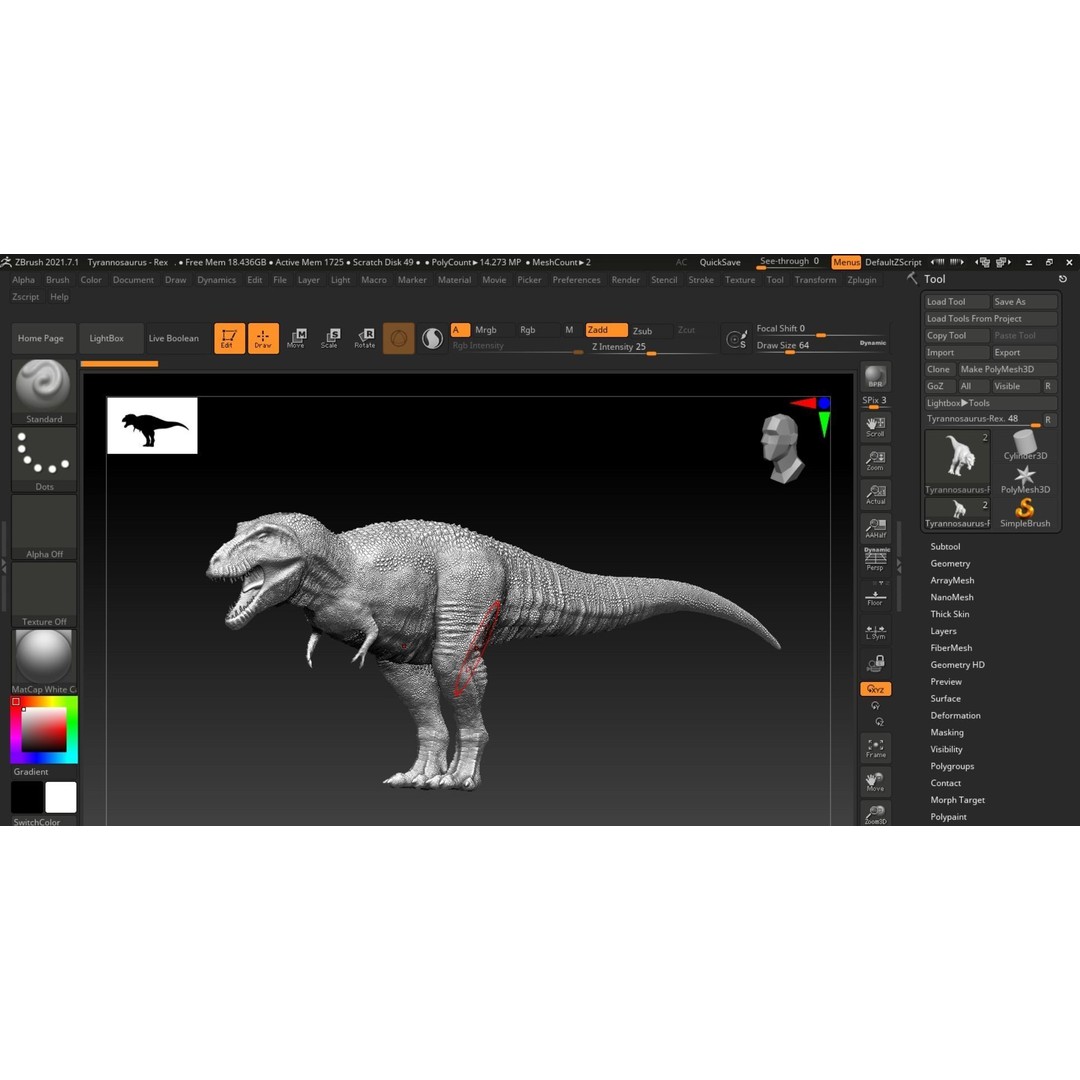 Tyrannosaurus Rex 3D Model – Low Poly Rigged Dinosaur, FBX - View 33