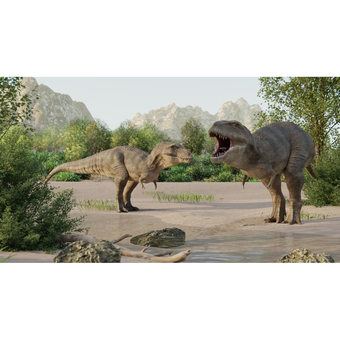 Tyrannosaurus Rex 3D Model – Low Poly Rigged Dinosaur, FBX - View 37