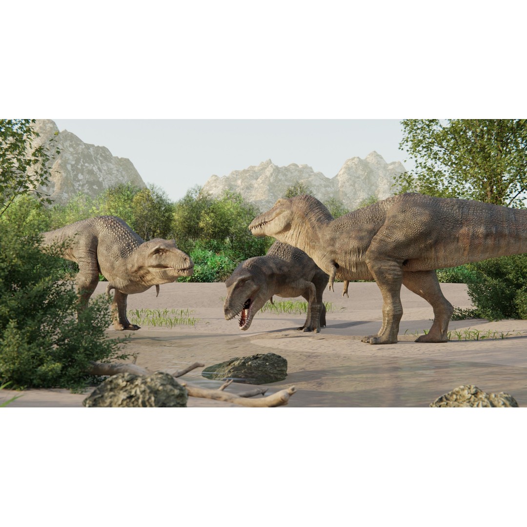 Tyrannosaurus Rex 3D Model – Low Poly Rigged Dinosaur, FBX - View 38