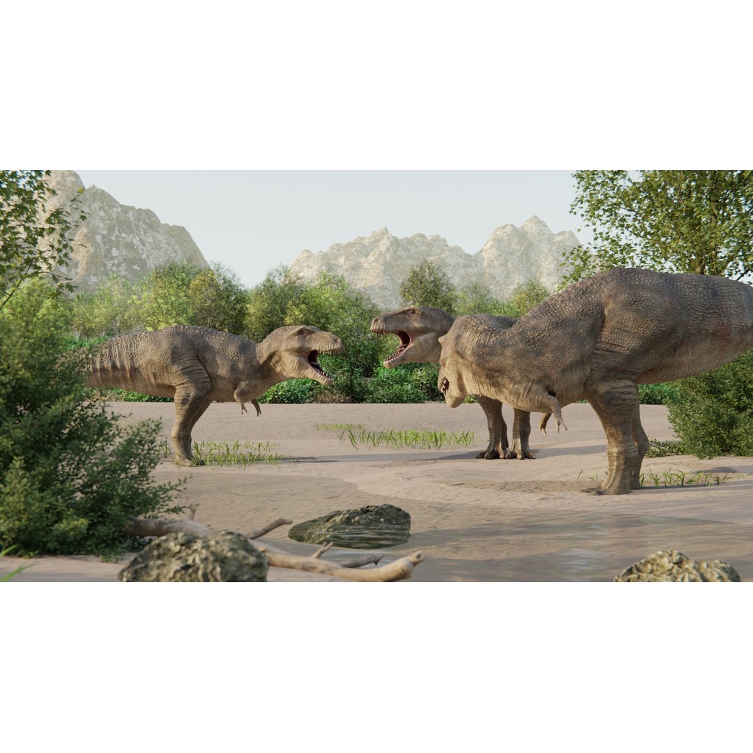 Tyrannosaurus Rex 3D Model – Low Poly Rigged Dinosaur, FBX - View 39