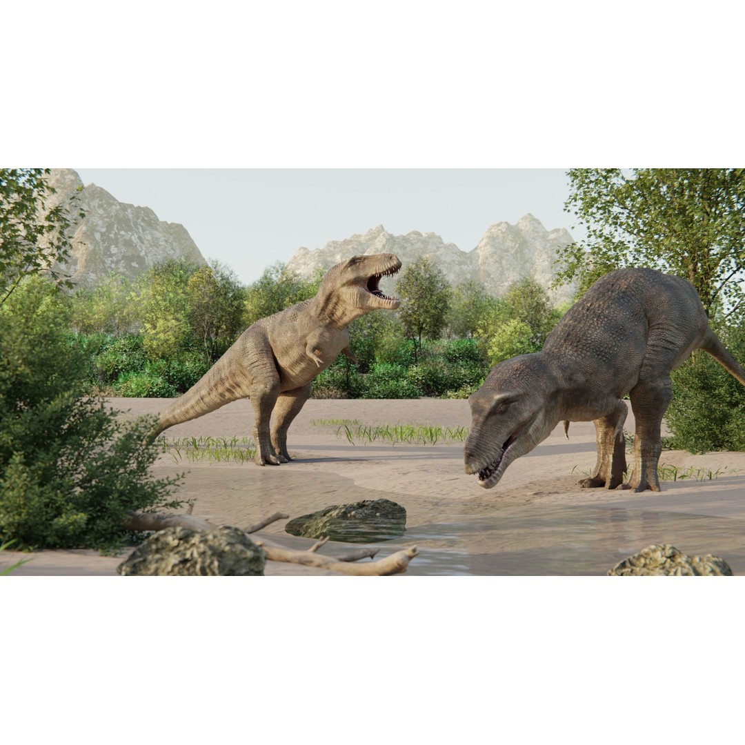 Tyrannosaurus Rex 3D Model – Low Poly Rigged Dinosaur, FBX - View 4