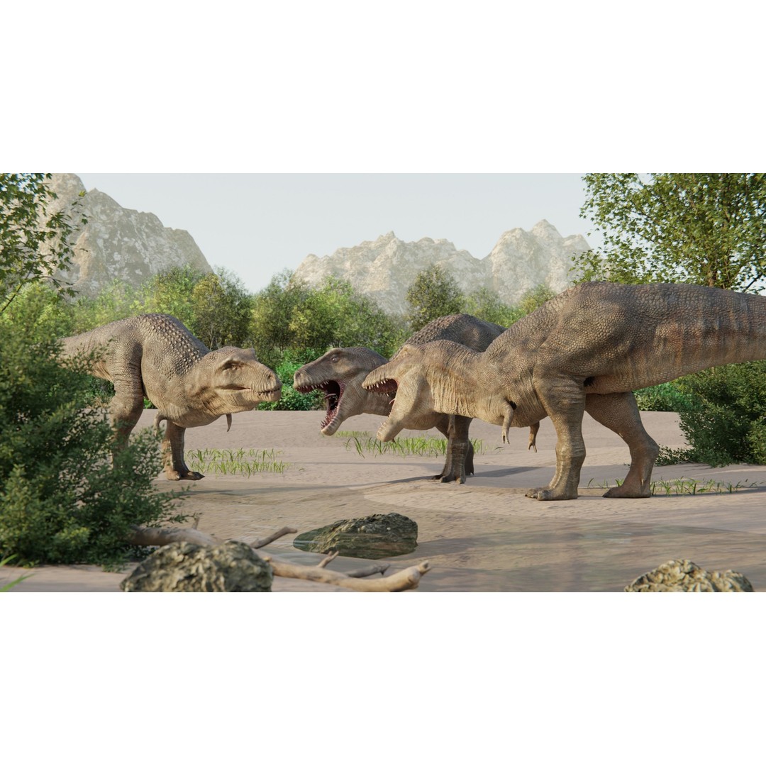 Tyrannosaurus Rex 3D Model – Low Poly Rigged Dinosaur, FBX - View 7