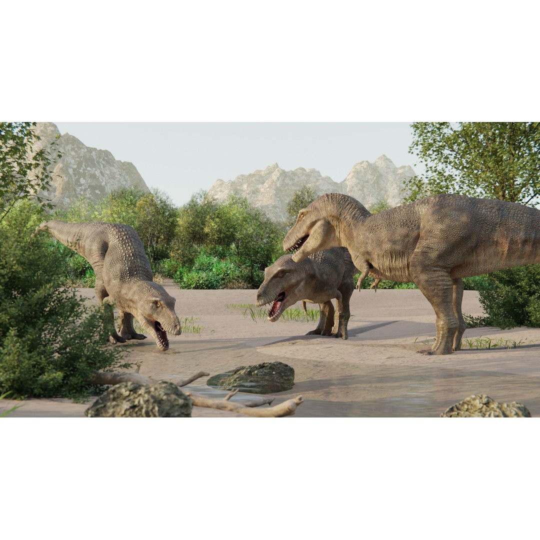 Tyrannosaurus Rex 3D Model – Low Poly Rigged Dinosaur, FBX - View 9