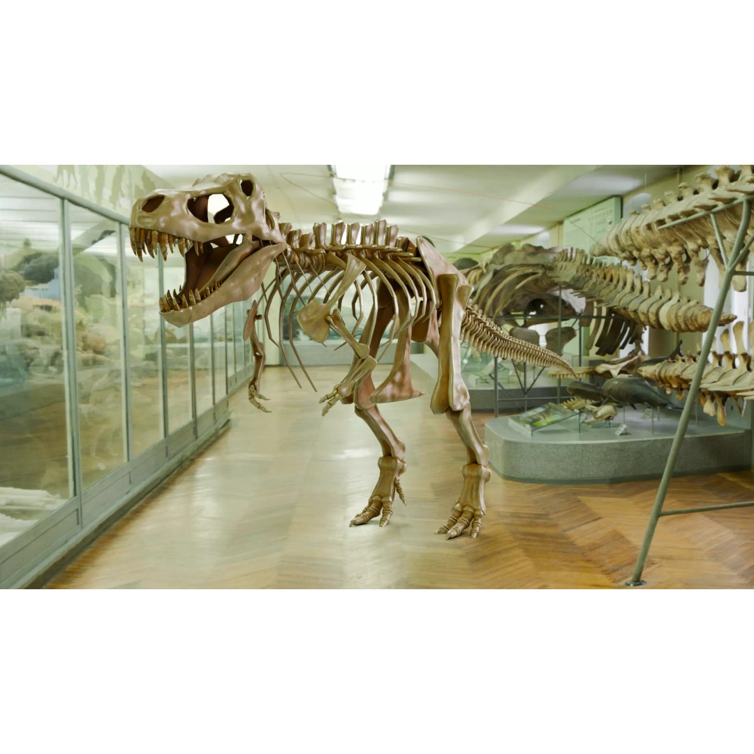 Tyrannosaurus Fossil 3D Model – Realistic Low Poly Dinosaur Asset, FBX - View 2