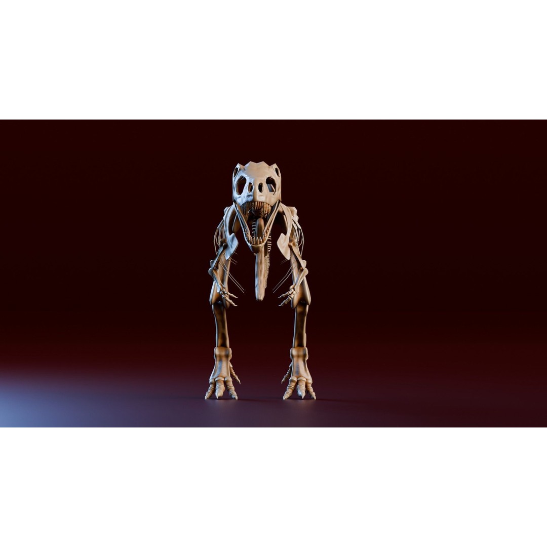 Tyrannosaurus Fossil 3D Model – Realistic Low Poly Dinosaur Asset, FBX - View 6