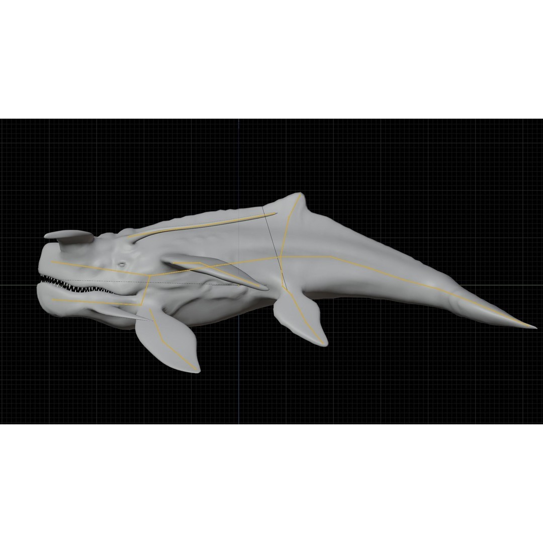Alien Whale Creature 3D Model – Low Poly Rigged Animation, FBX - View 19