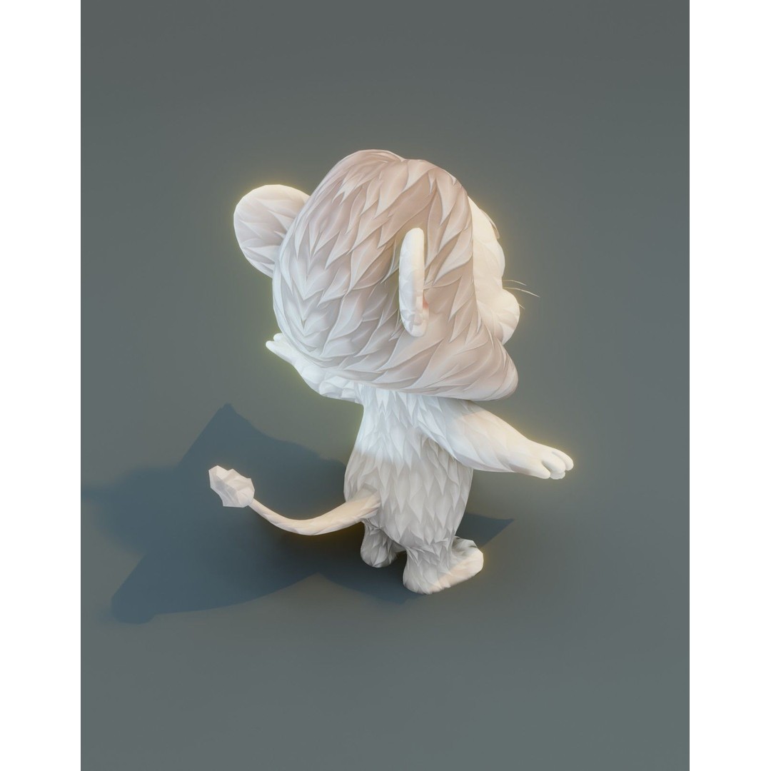 Cartoon Lion 3D Model – Low Poly Stylized Character, FBX & More - View 30