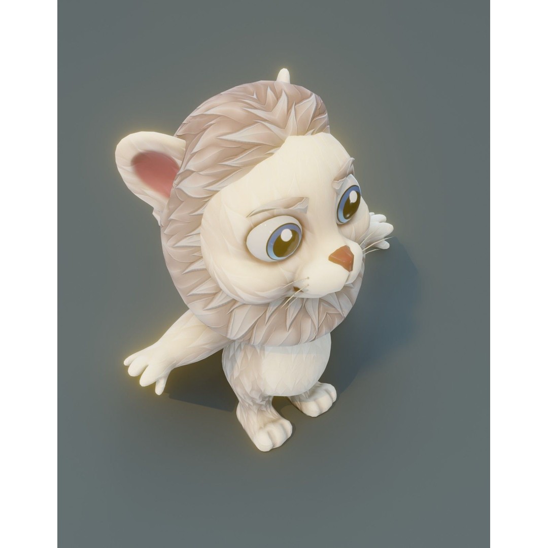 Cartoon Lion 3D Model – Low Poly Stylized Character, FBX & More - View 35