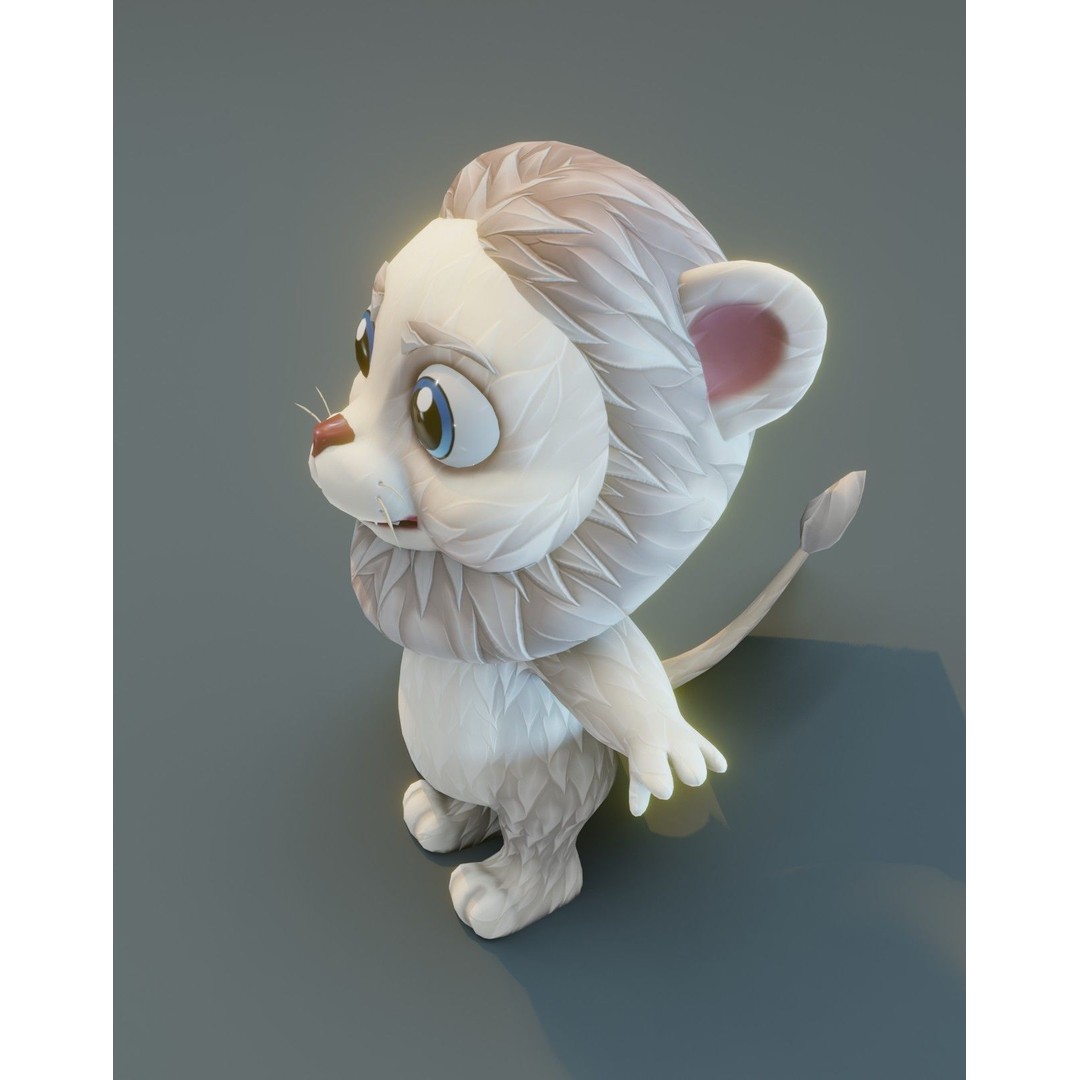 Cartoon Lion 3D Model – Low Poly Stylized Character, FBX & More - View 41
