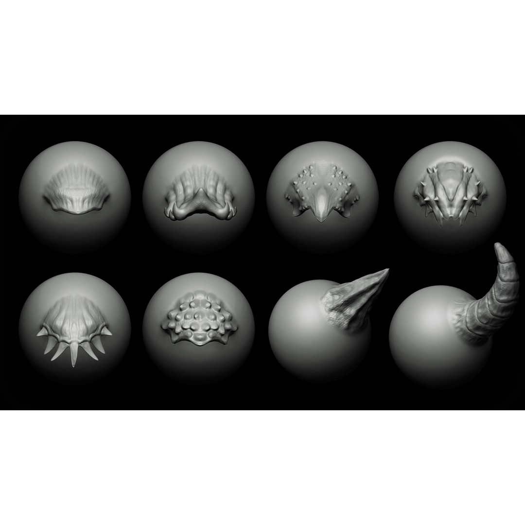 Dragon VDM Brushes 3D Model – Hand Sculpted Zbrush & Blender Asset - View 4