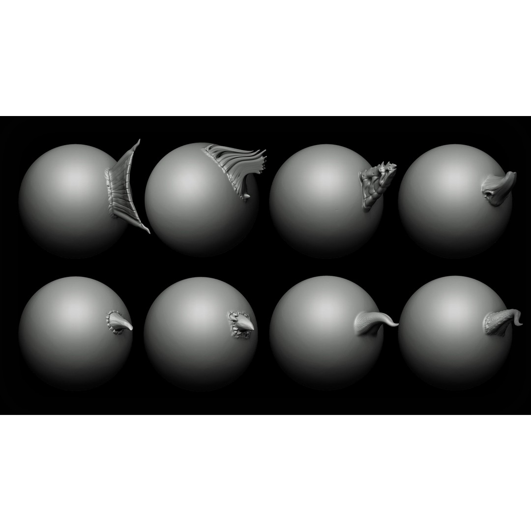 Dragon VDM Brushes 3D Model – Hand Sculpted Zbrush & Blender Asset - View 6