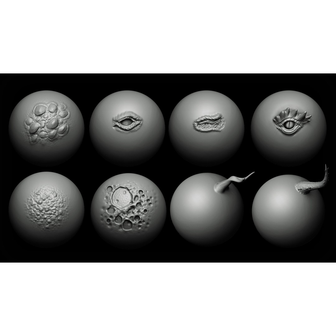 Dragon VDM Brushes 3D Model – Hand Sculpted Zbrush & Blender Asset - View 7