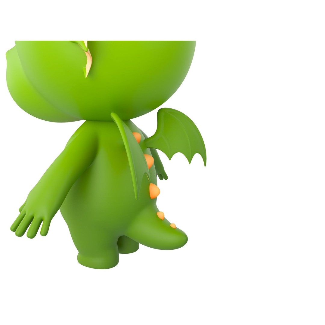 Dragon 3D Model – Cute Fantasy Character, FBX & OBJ Formats - View 10