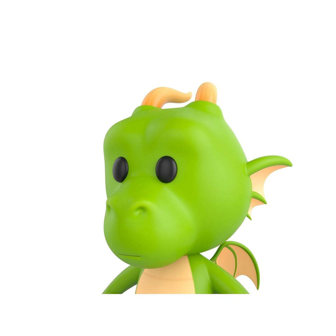 Dragon 3D Model – Cute Fantasy Character, FBX & OBJ Formats - View 11
