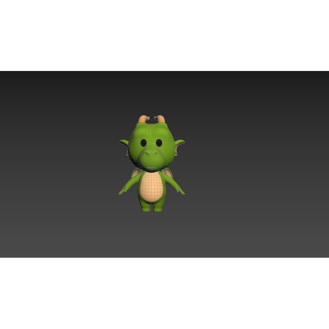 Dragon 3D Model – Cute Fantasy Character, FBX & OBJ Formats - View 15