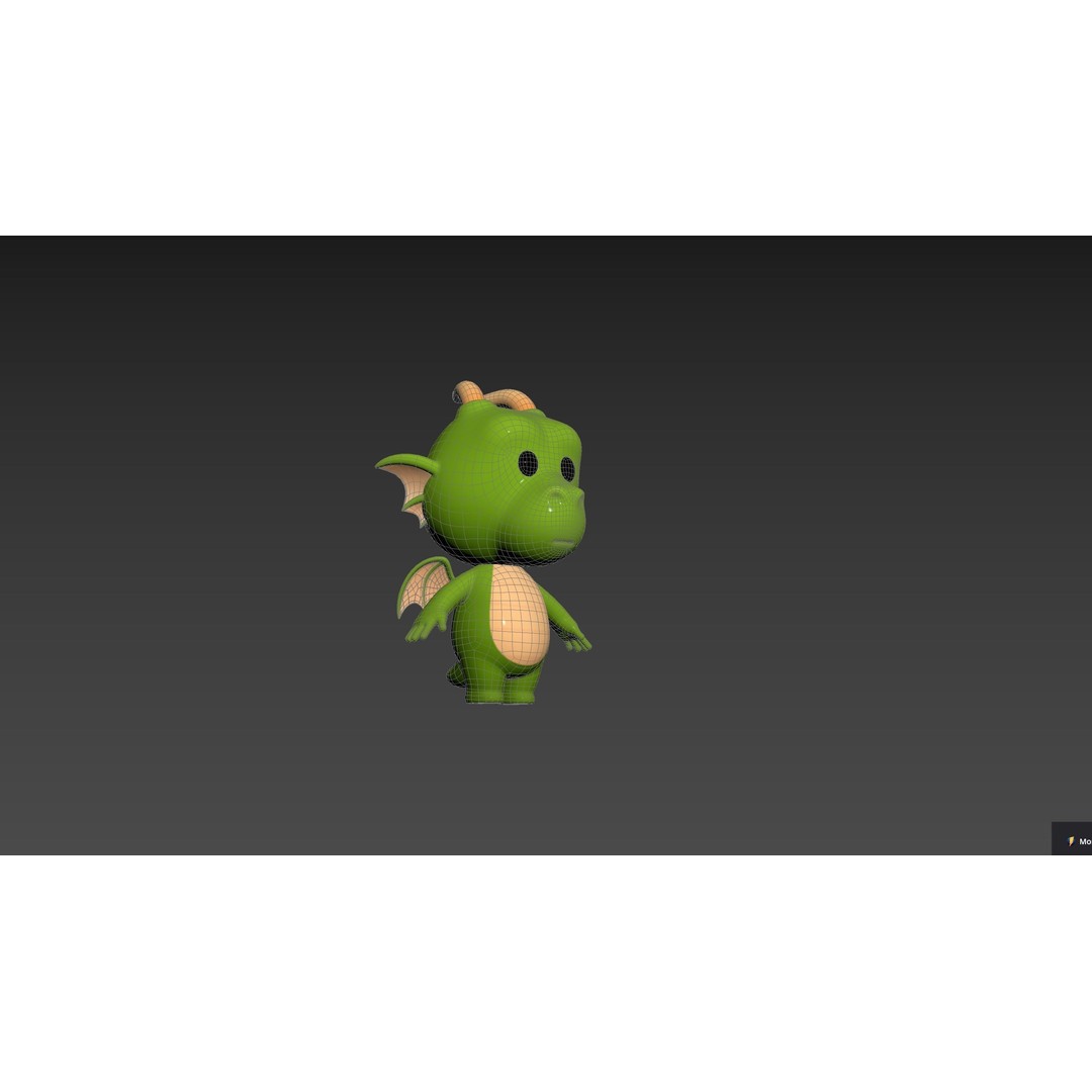 Dragon 3D Model – Cute Fantasy Character, FBX & OBJ Formats - View 17