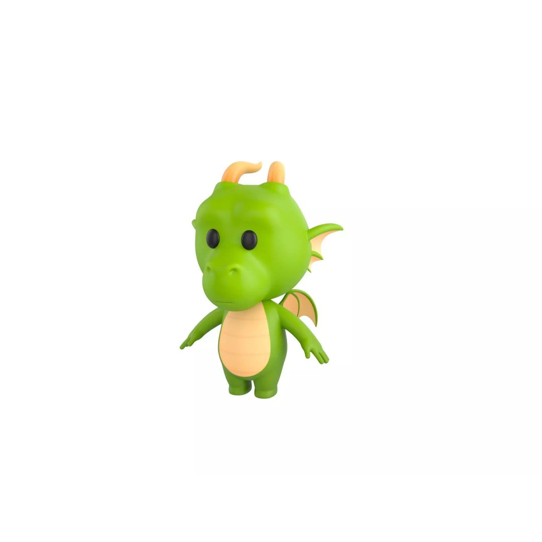 Dragon 3D Model – Cute Fantasy Character, FBX & OBJ Formats - View 2