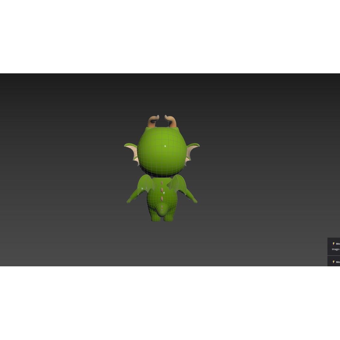 Dragon 3D Model – Cute Fantasy Character, FBX & OBJ Formats - View 22