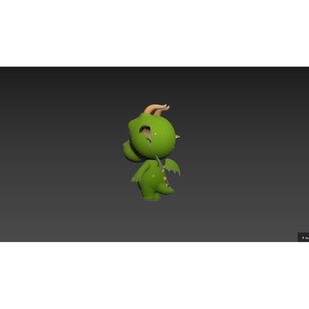Dragon 3D Model – Cute Fantasy Character, FBX & OBJ Formats - View 24