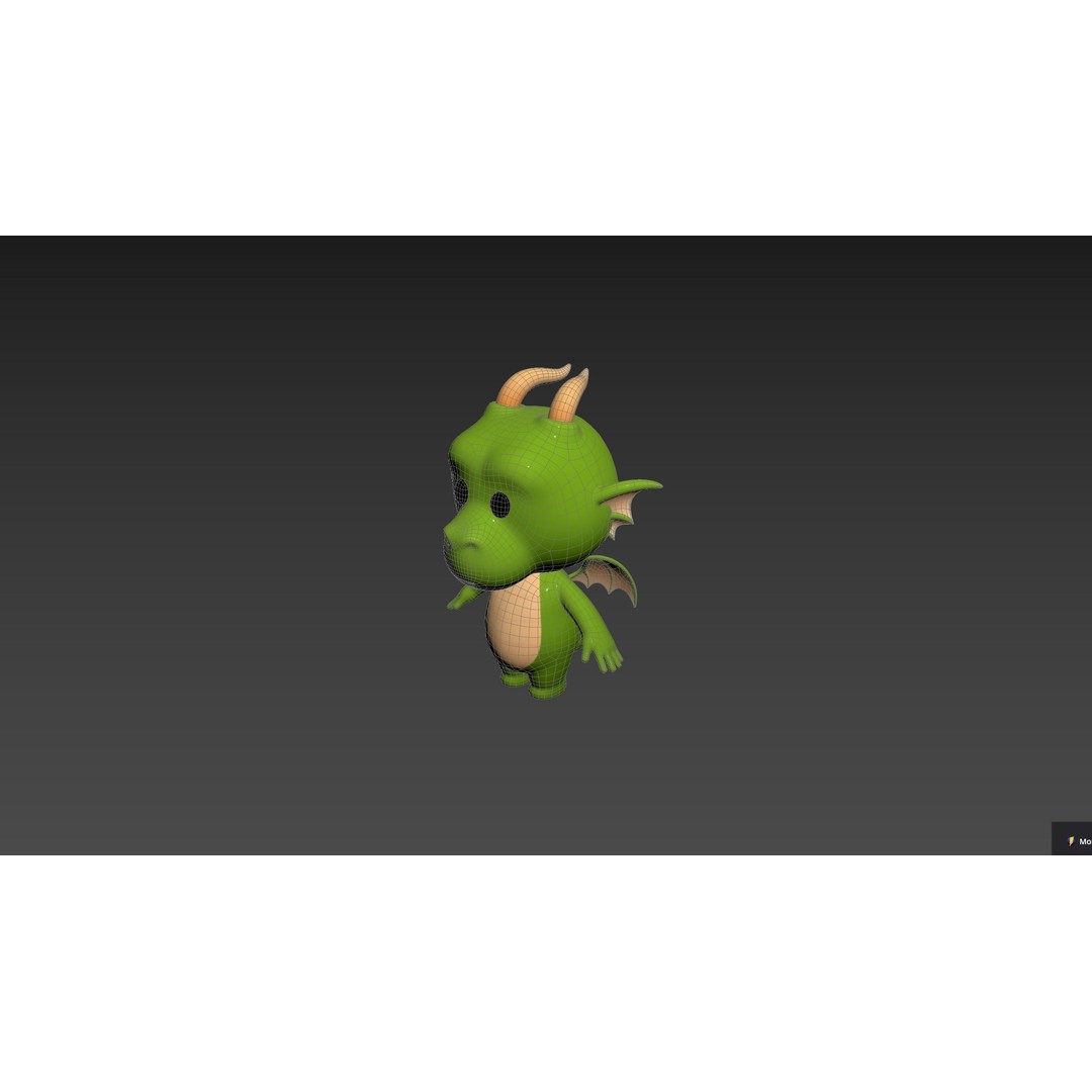 Dragon 3D Model – Cute Fantasy Character, FBX & OBJ Formats - View 26