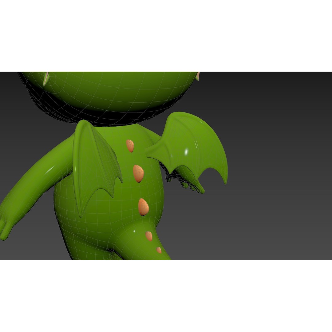 Dragon 3D Model – Cute Fantasy Character, FBX & OBJ Formats - View 30